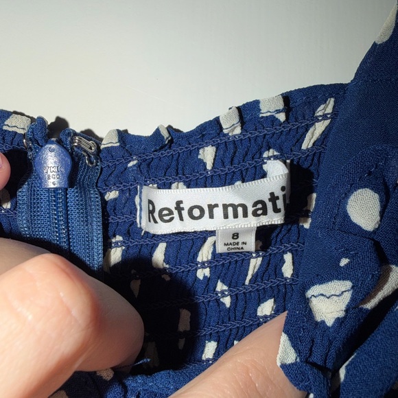 Reformation Mini Dress in Navy & White Moray - Picture 3 of 4